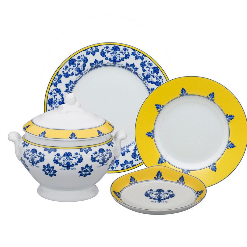 Vista Alegre Castelo Branco Sugar Bowl - Porcelain, Hand-Painted Blue Floral